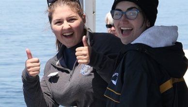 Interns on a whale watch