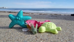 Plastic items found at January beach cleanup