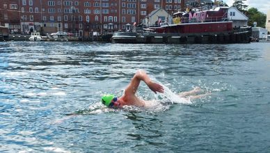 Swimming in the Piscataqua River, Portsmouth. Courtesy Bob Fernald.