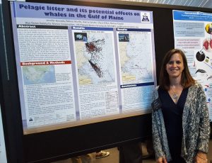 Poster presentation about whales and litter in the Gulf of Maine
