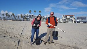 Beach cleanup with colleagues from Rozalia Project and Wisconsin Sea Grant. Cleanup was hosted by I Love a Clean San Diego