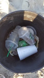 Some of the litter found during a cleanup of Mission Bay Beach